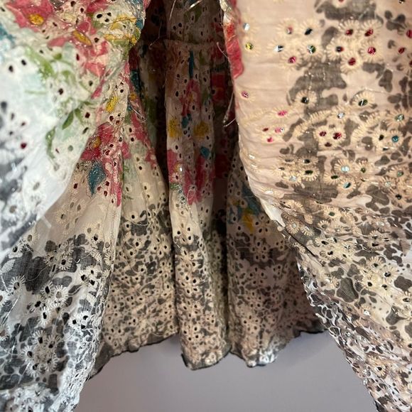 Twin-Set Simona Barbieri Embellished Eyelet Floral Babydoll Dress | SZ M - Picture 14 of 17